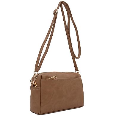 Triple Zip Small Crossbody Bag