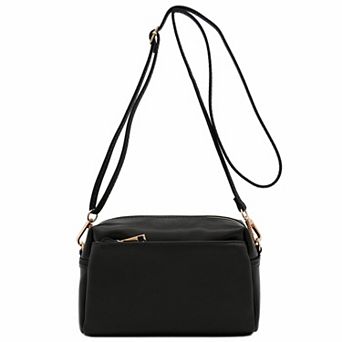 Triple Zip Small Crossbody Bag