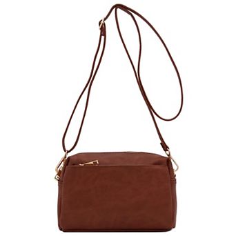 Triple Zip Small Crossbody Bag