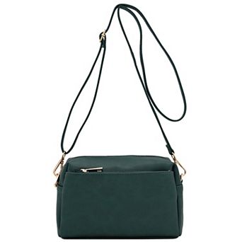 Triple Zip Small Crossbody Bag