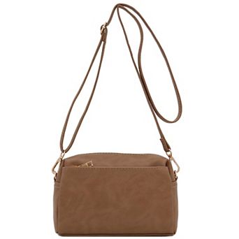 Triple Zip Small Crossbody Bag