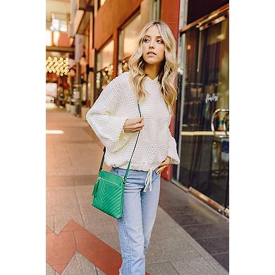 Chevron Quilted Crossbody Tassel Bag