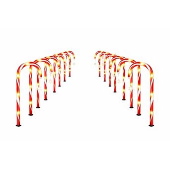 24 Pack Solar Christmas Candy Cane Lights, 168 LEDs, Outdoor Waterproof