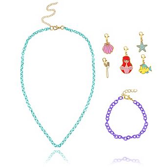 Disney Princess Necklace, Bracelet, and Charms Set - The Little Mermaid Ariel Charms