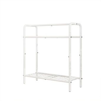 BONAUGURE White 30 in 3 tier Freestanding Metal Towel Rack with Mesh Shelf