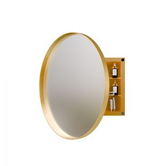 TEINIE 23.6" Round Medicine Cabinet Matte Gold with Mirror