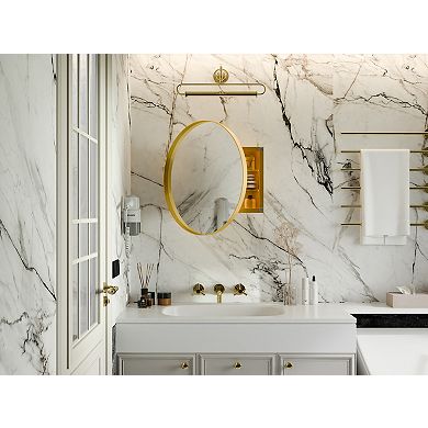 TEINIE 23.6" Round Medicine Cabinet Matte Gold with Mirror