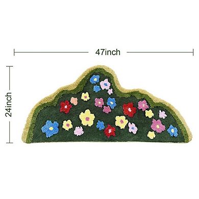 Cute Boho Aesthetic Leaf Bathroom Runner Rug Shaggy Non Slip Absorbent