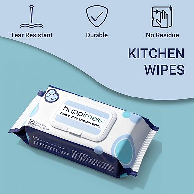 Heavy-Duty Multi-Surface Kitchen Wipes, Bleach-Free, Extra Strong, Super Moist, Tough on Messes