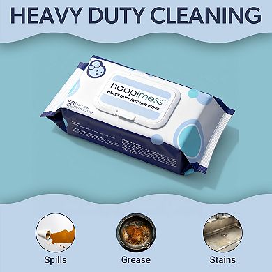 Heavy-Duty Multi-Surface Kitchen Wipes, Bleach-Free, Extra Strong, Super Moist, Tough on Messes