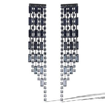 JS Jessica Simpson Gradient Crystal Fringe Earrings