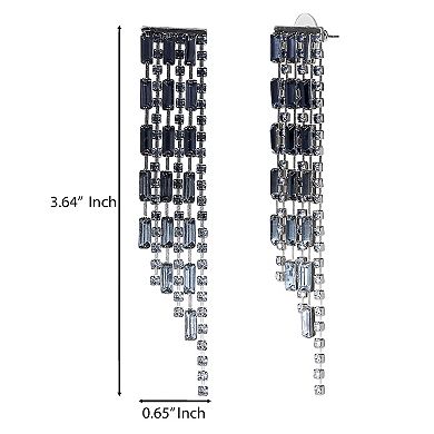 JS Jessica Simpson Gradient Crystal Fringe Earrings