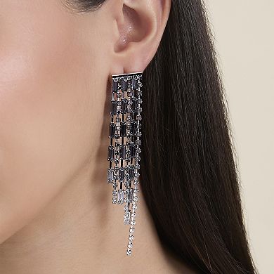 JS Jessica Simpson Gradient Crystal Fringe Earrings