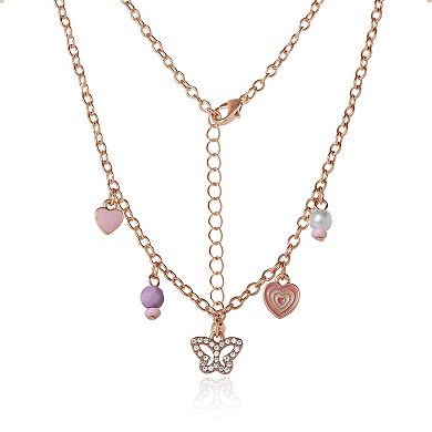 JS Jessica Simpson Heart Charm Necklace and Earrings Set