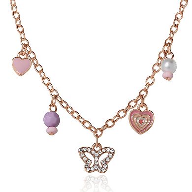 JS Jessica Simpson Heart Charm Necklace and Earrings Set
