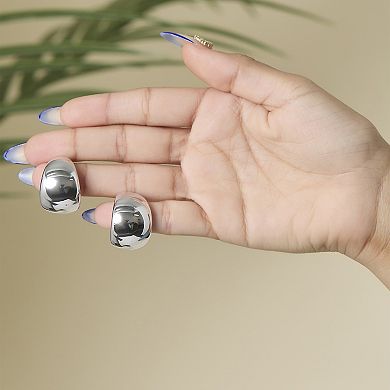 JS Jessica Simpson Wide Hoop Earrings s in Silver Tone Finish