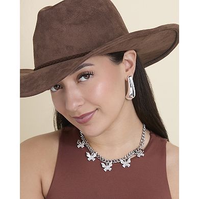 JS Jessica Simpson Sculptural Silver-Tone Drop Earrings for Modern Elegance