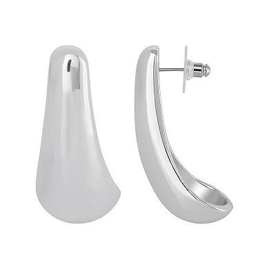 JS Jessica Simpson Sculptural Silver-Tone Drop Earrings for Modern Elegance