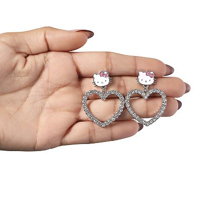 Hello Kitty Heart-Shaped Drop Earrings, Official Hello Kitty License