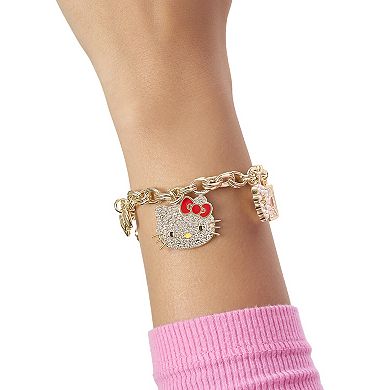 Hello Kitty Crystal Charm Bracelet with Iconic Charms