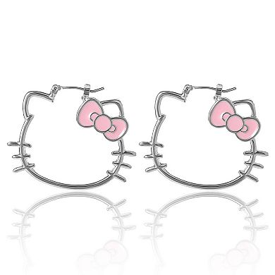Hello Kitty Hoop Earrings with Pink Bow Officially Licensed