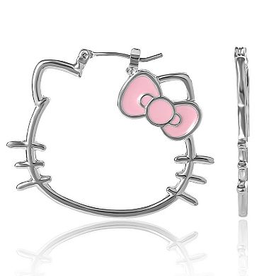 Hello Kitty Hoop Earrings with Pink Bow Officially Licensed