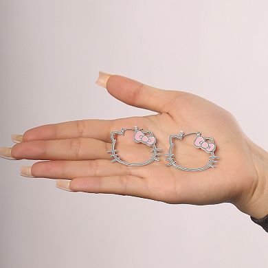 Hello Kitty Hoop Earrings with Pink Bow Officially Licensed