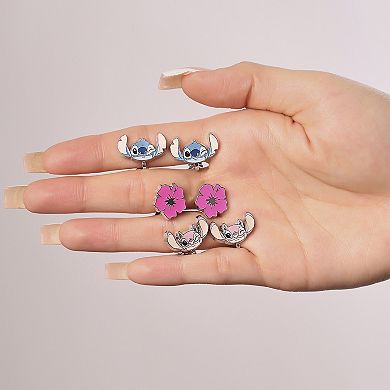 Disney Stitch and Angel Clip-On Earrings Official License, 3-Pack Gift Set