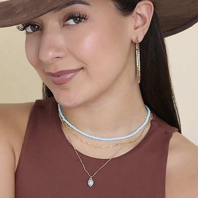 JS Jessica Simpson Textured Omega Gold-Tone Large Hoop Earrings