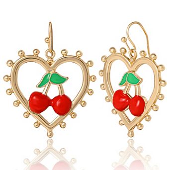 Juicy Couture Cherry Heart Drop Earrings