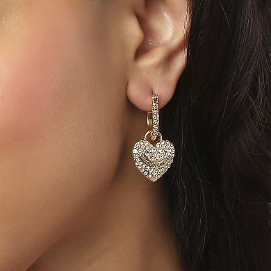 Juicy Couture Dangling Heart Charm Hoop Earrings