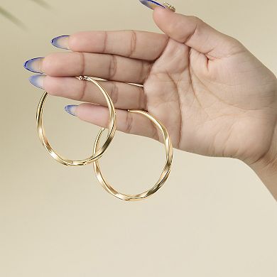 JS Jessica Simpson Twisted Gold Tone Hoop Earrings
