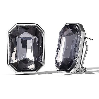 JS Jessica Simpson Faceted Stud Earrings in Smoke Grey