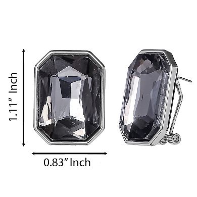 JS Jessica Simpson Faceted Stud Earrings in Smoke Grey