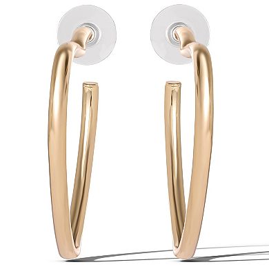 JS Jessica Simpson Gold-Tone Heart-Shaped Hoop Earrings