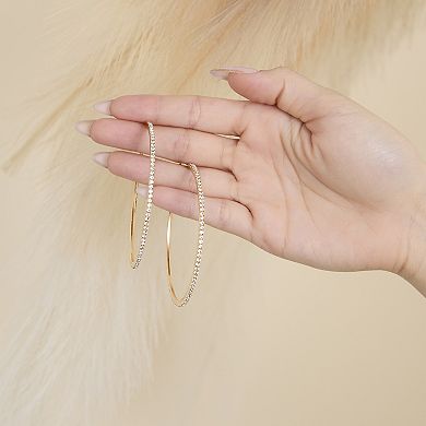 JS Jessica Simpson Large Crystal Hoop Earrings