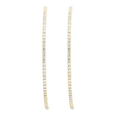 JS Jessica Simpson Large Crystal Hoop Earrings