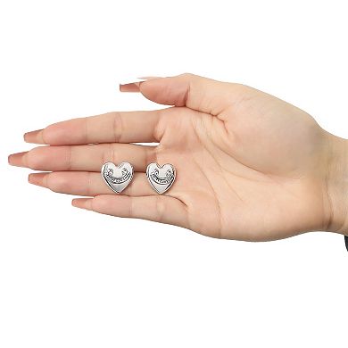 Juicy Couture Logo Heart Stud Earrings with Stone Embellishments