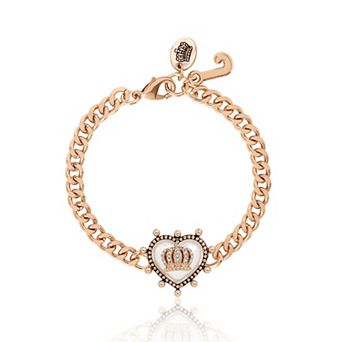 Juicy Couture Bracelet 7.5", Crown Heart Chain Bracelet