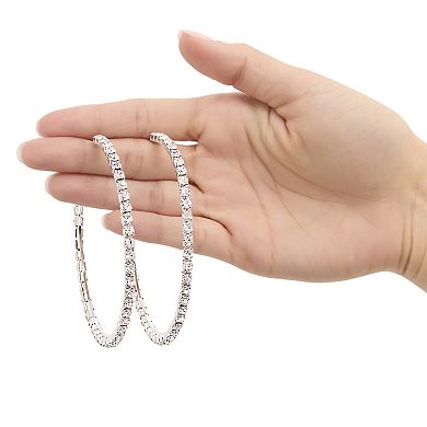 JS Jessica Simpson Large Crystal Hoop Earrings