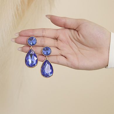 JS Jessica Simpson Blue Teardrop Statement Earrings