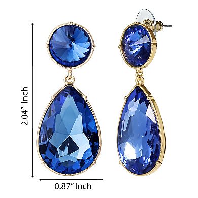 JS Jessica Simpson Blue Teardrop Statement Earrings