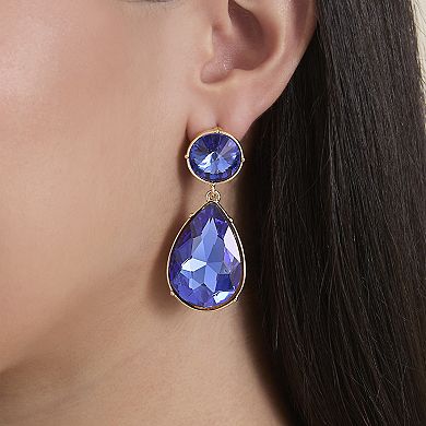 JS Jessica Simpson Blue Teardrop Statement Earrings