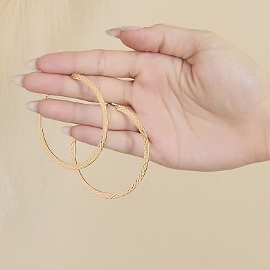 Jessica Simpson Textured Gold-Tone Large Hoop Earrings