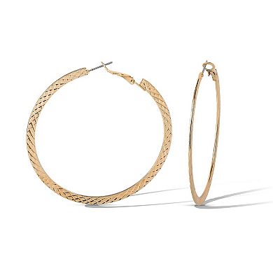 Jessica Simpson Textured Gold-Tone Large Hoop Earrings