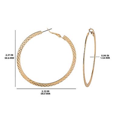 Jessica Simpson Textured Gold-Tone Large Hoop Earrings