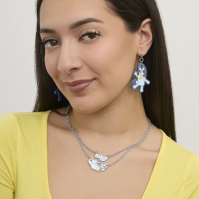 Bluey Drop Earrings with Character Silhouettes - Lightweight and Fun Jewelry