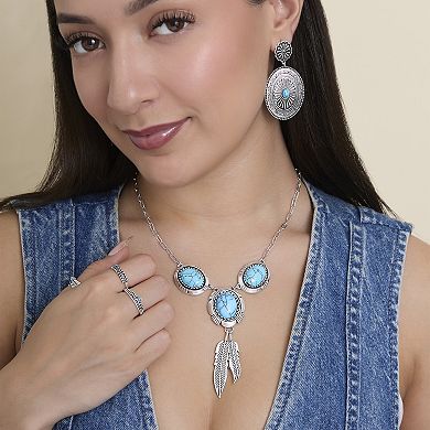 JS Jessica Simpson Western Round Concho Drop Earrings