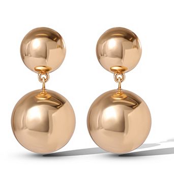 JS Jessica Simpson Double Ball Drop Earrings