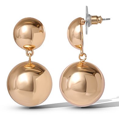 JS Jessica Simpson Double Ball Drop Earrings